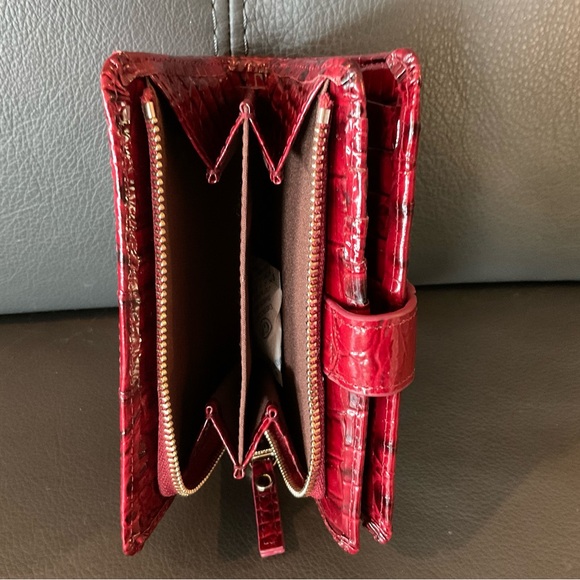 Brahmin Crimson Croc Embossed Clutch - Picture 6 of 6